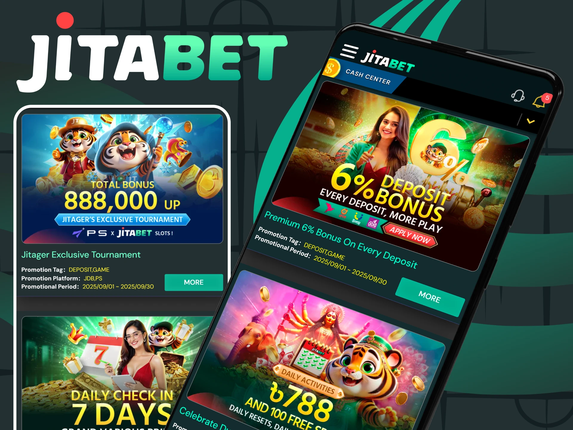 You will find the most exclusive bonuses in the Jitabet app.