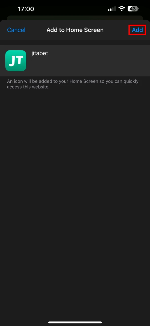 Finish adding the Jitabet app to iOS.