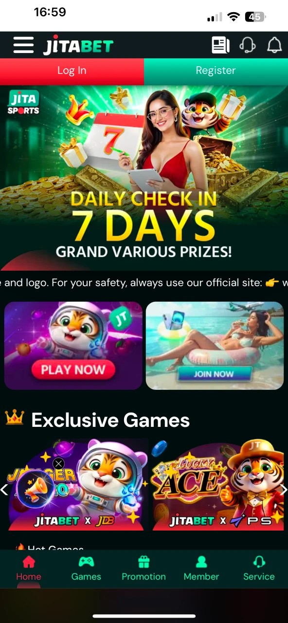 Open the Jitabet website to download on iOS.