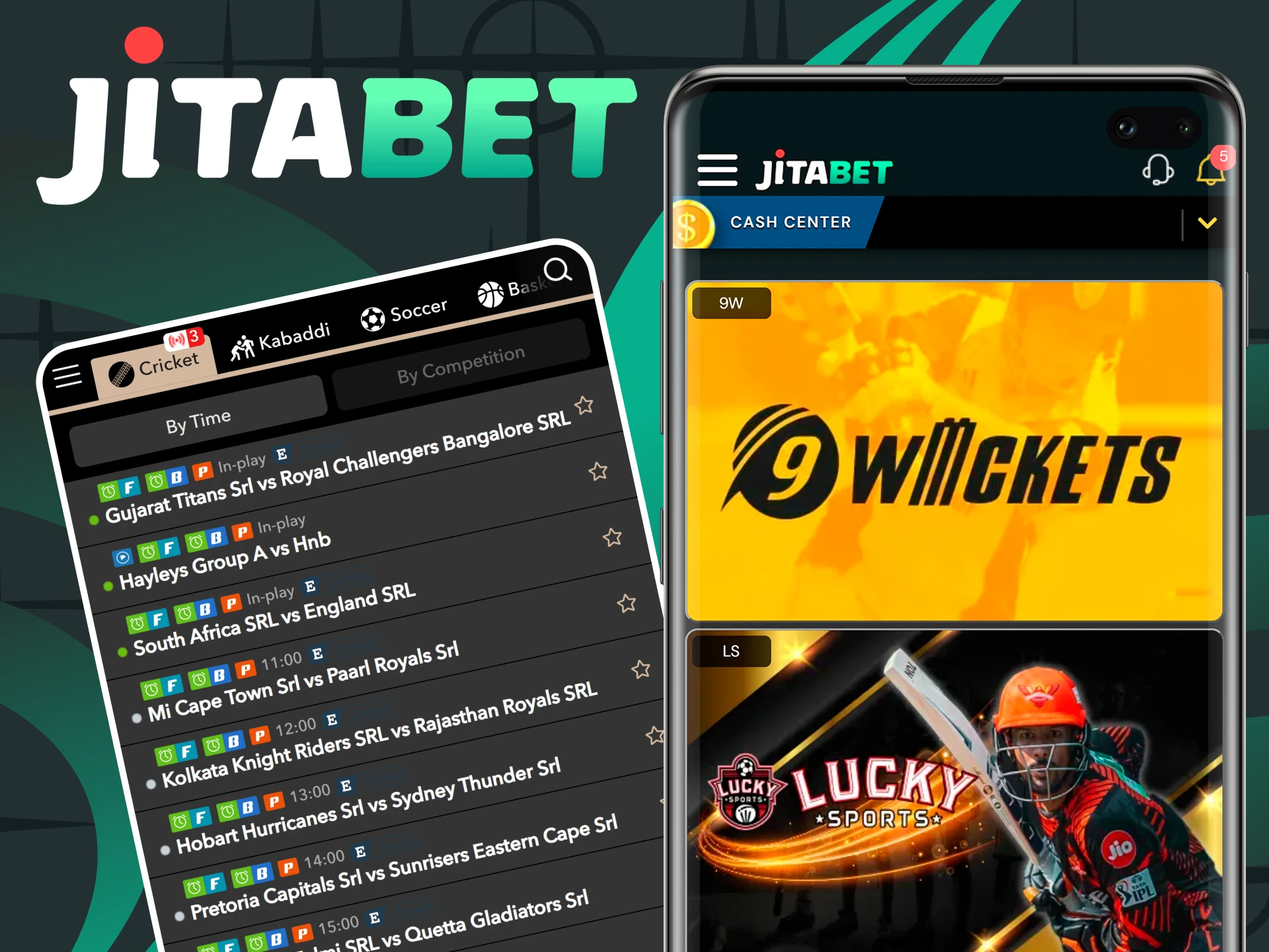 Place sports bets with the Jitabet app.