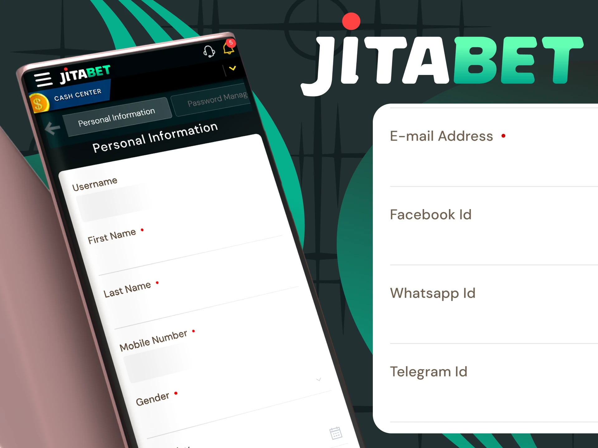 The Jitabet app requires verification.