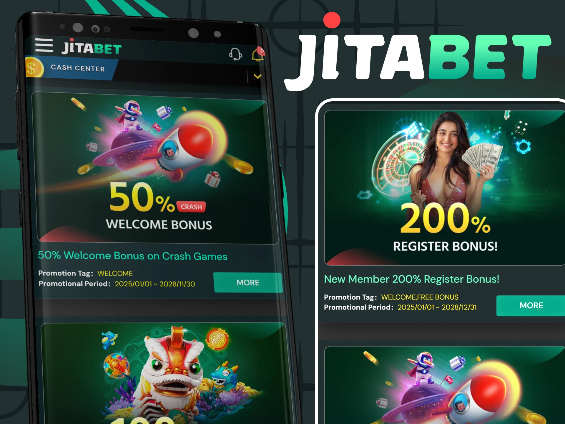 Welcome bonuses await you in the Jitabet app.