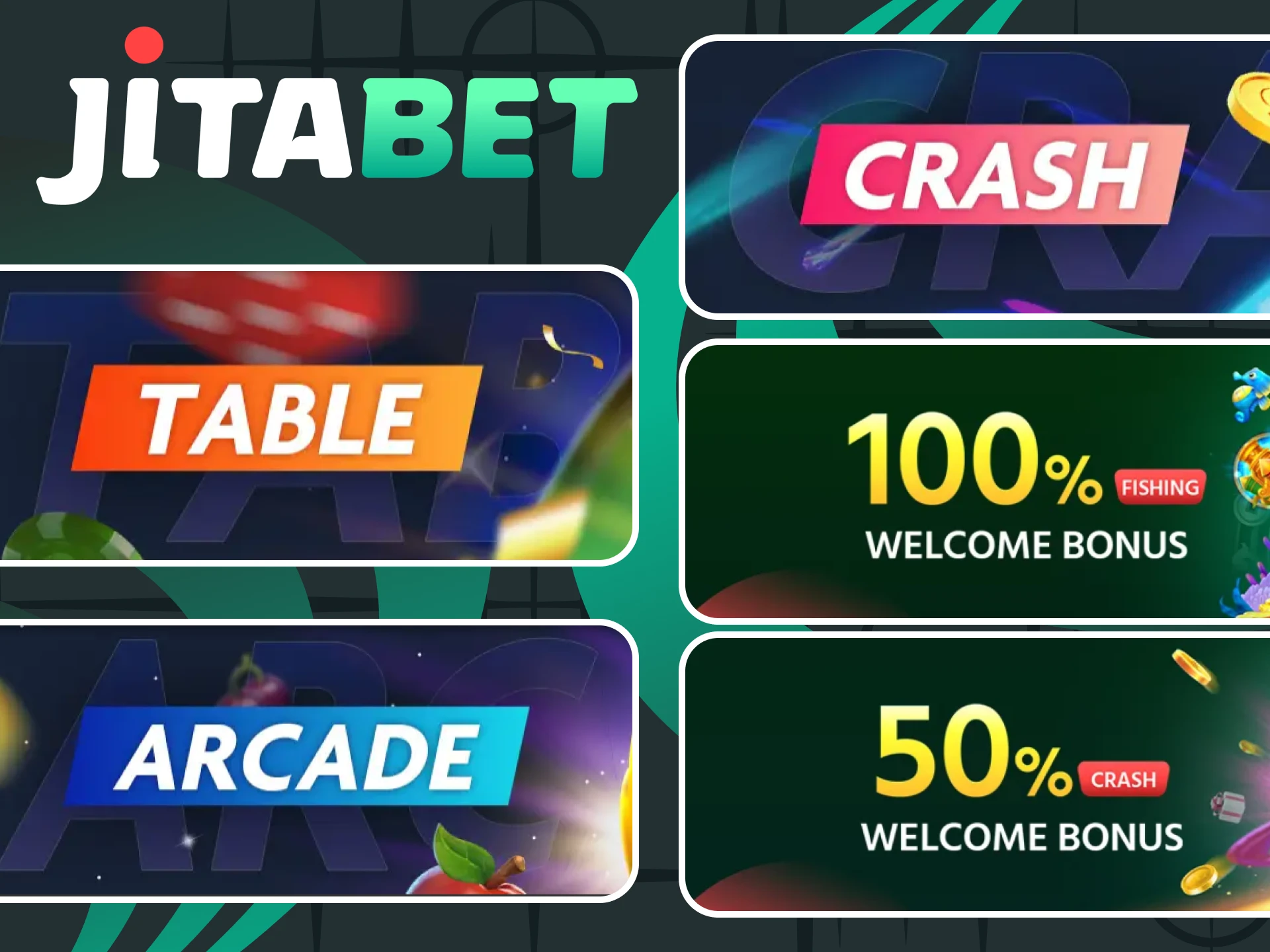 Jitabet also offers bonuses for casino games.
