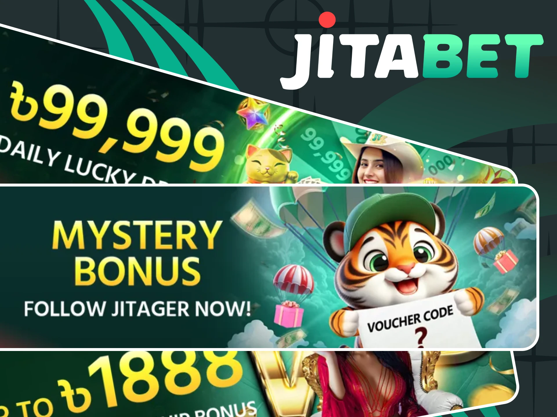 You will find many promo codes on Jitabet.