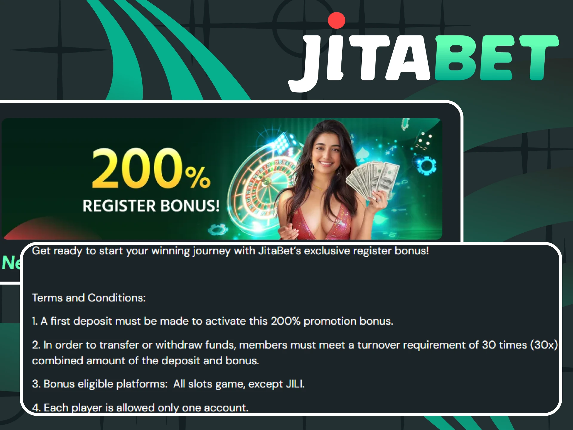 Find out how long it will take to clear your bonus on Jitabet.