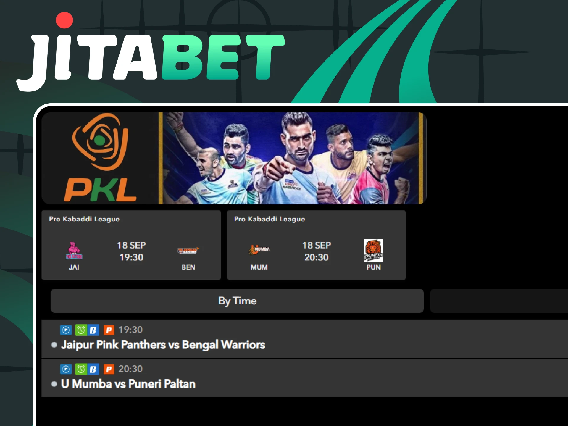 Choose Kabaddi for betting on Jitabet.