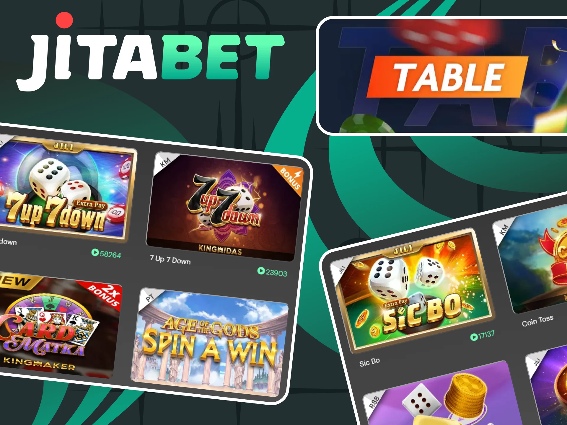 Play table games on the Jitabet website.