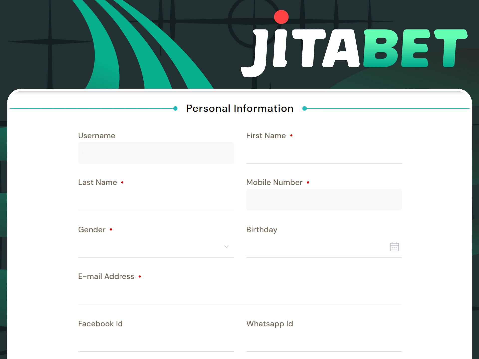 Complete verification on the Jitabet website.