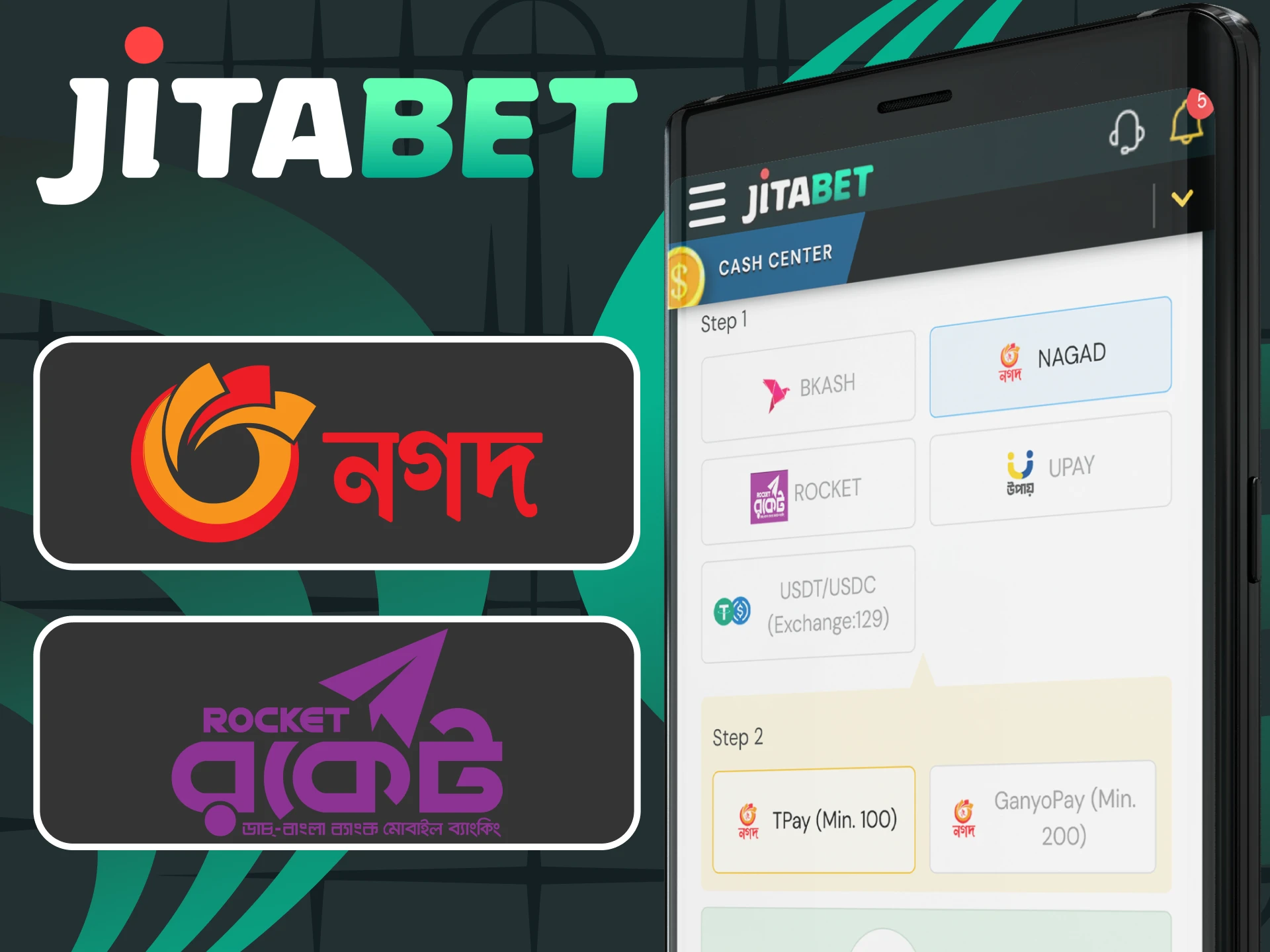 You will find many ways to bet in the Jitabet app.