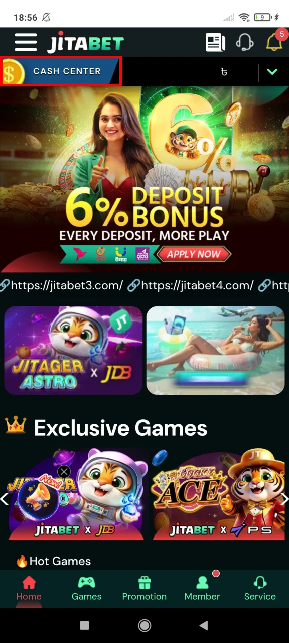 Open your wallet to make a transaction on Jitabet.