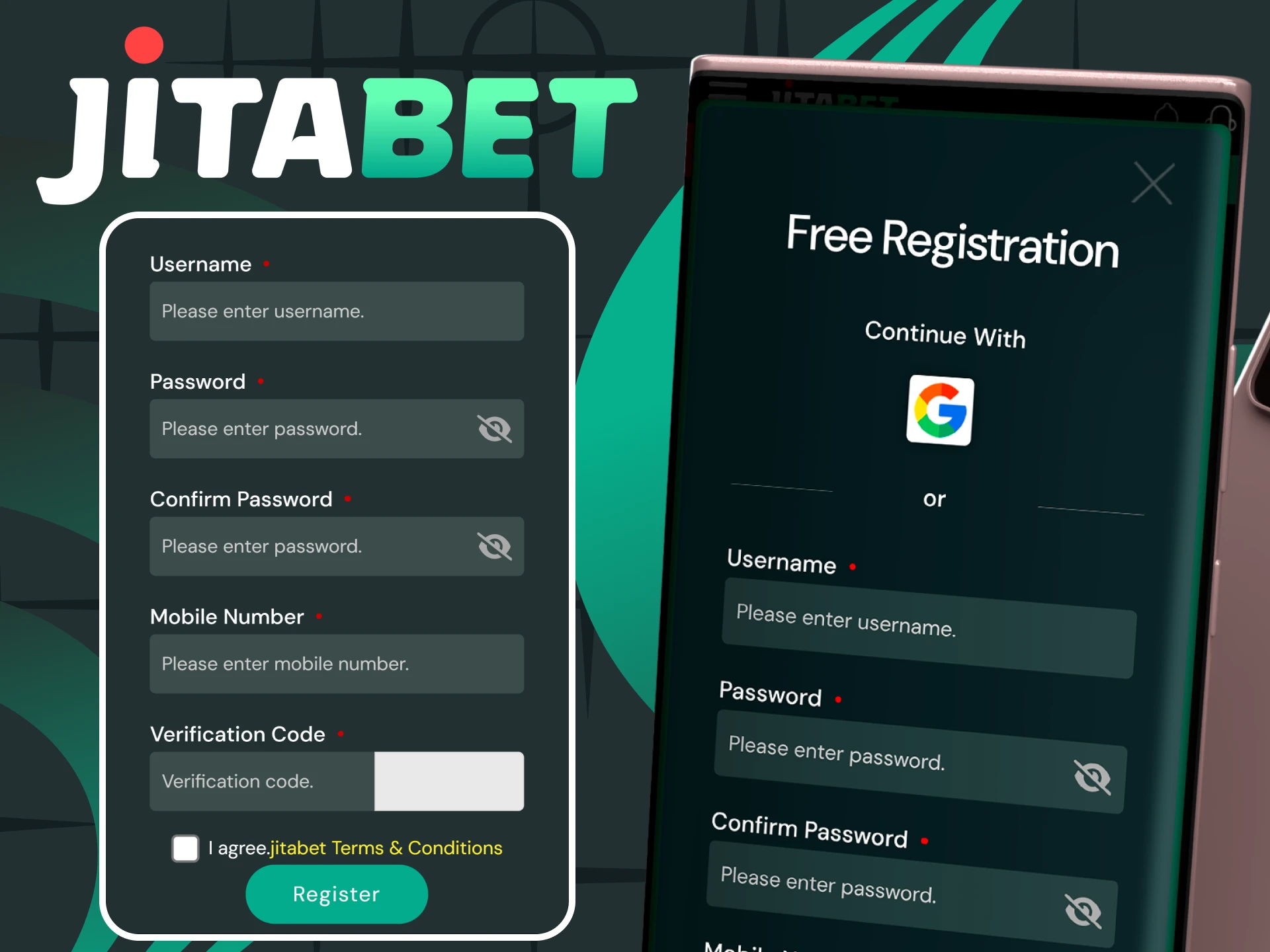 You can register in the Jitabet app for Android.