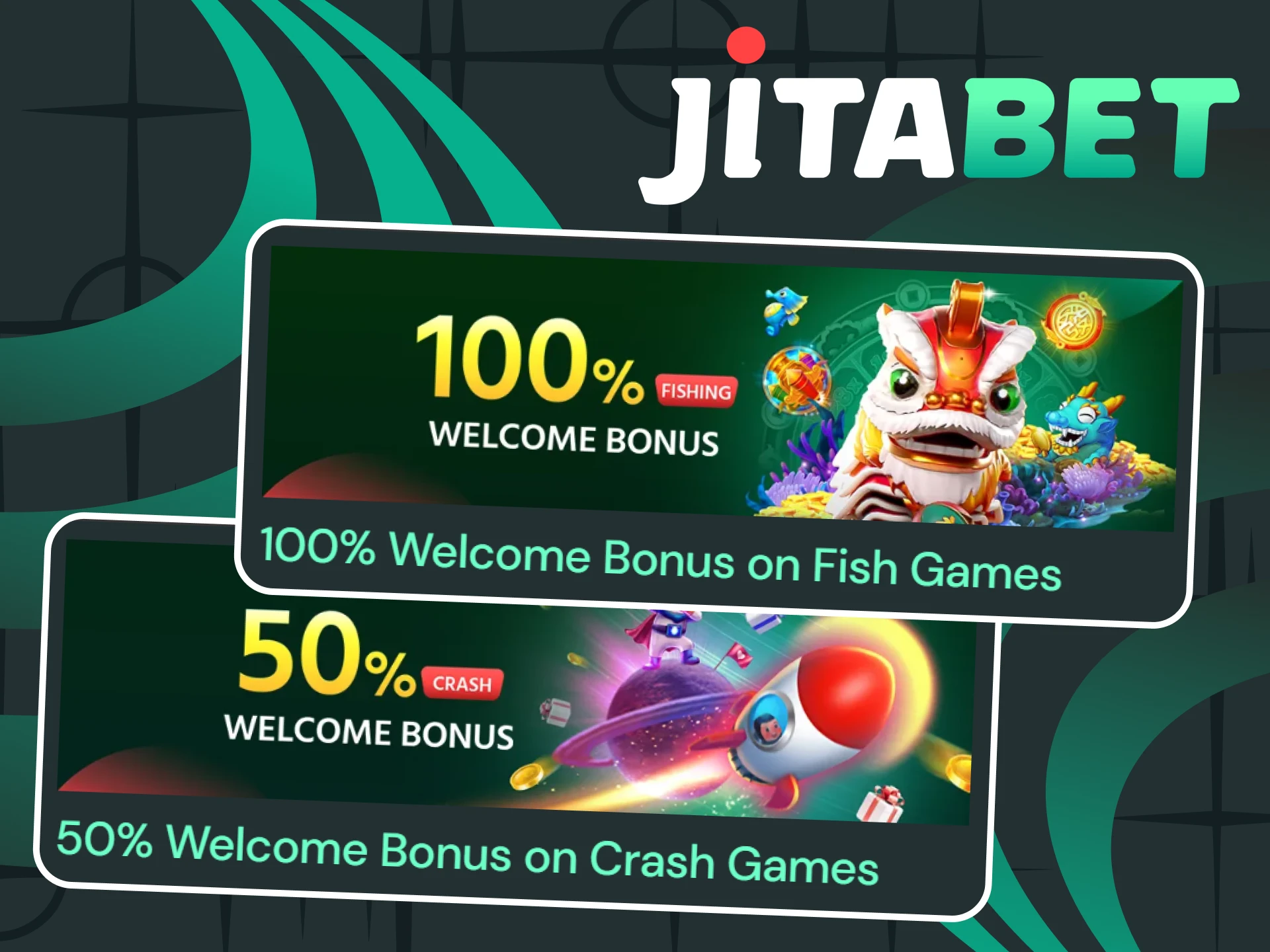 After registration, you will receive casino bonuses from Jitabet.