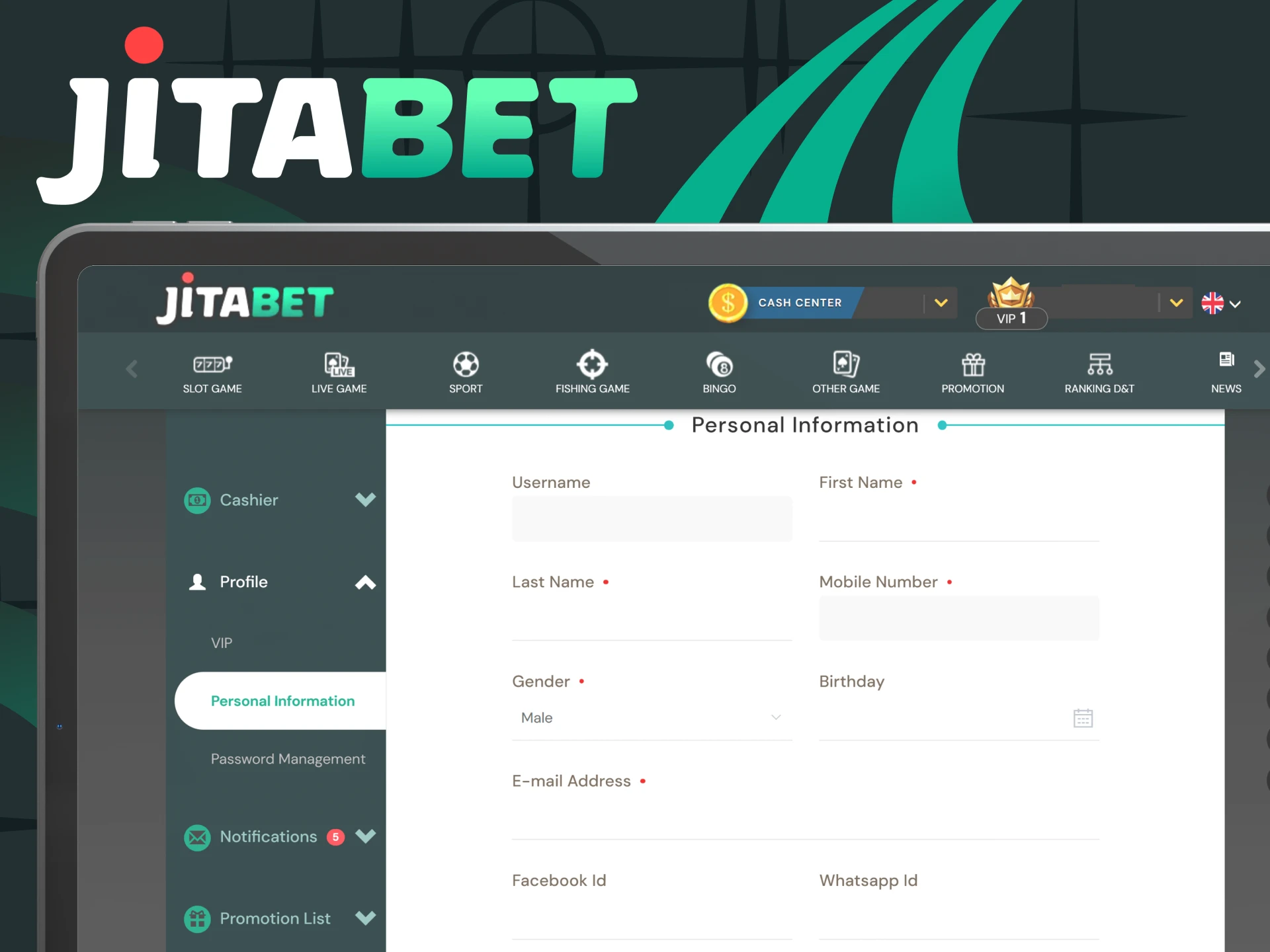 You can always change your contact information on the Jitabet website.