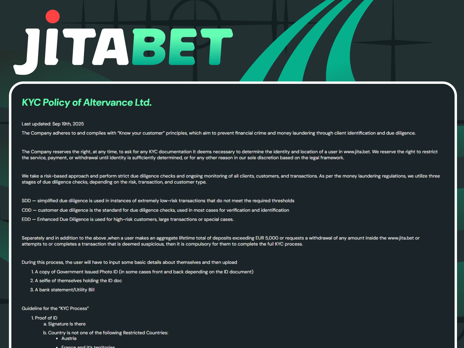 Jitabet requests some documents.