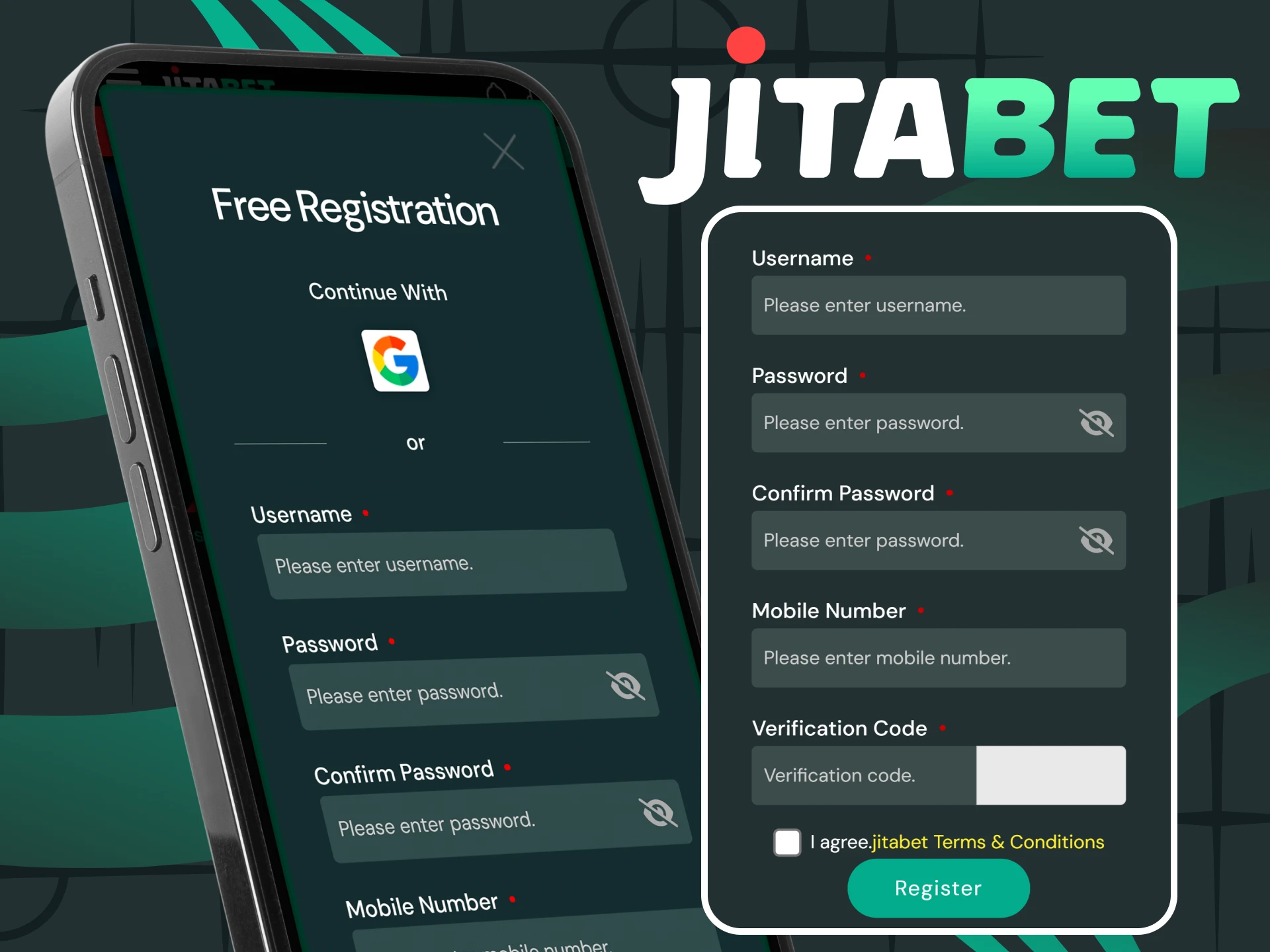 iOS device owners can register in the Jitabet app.