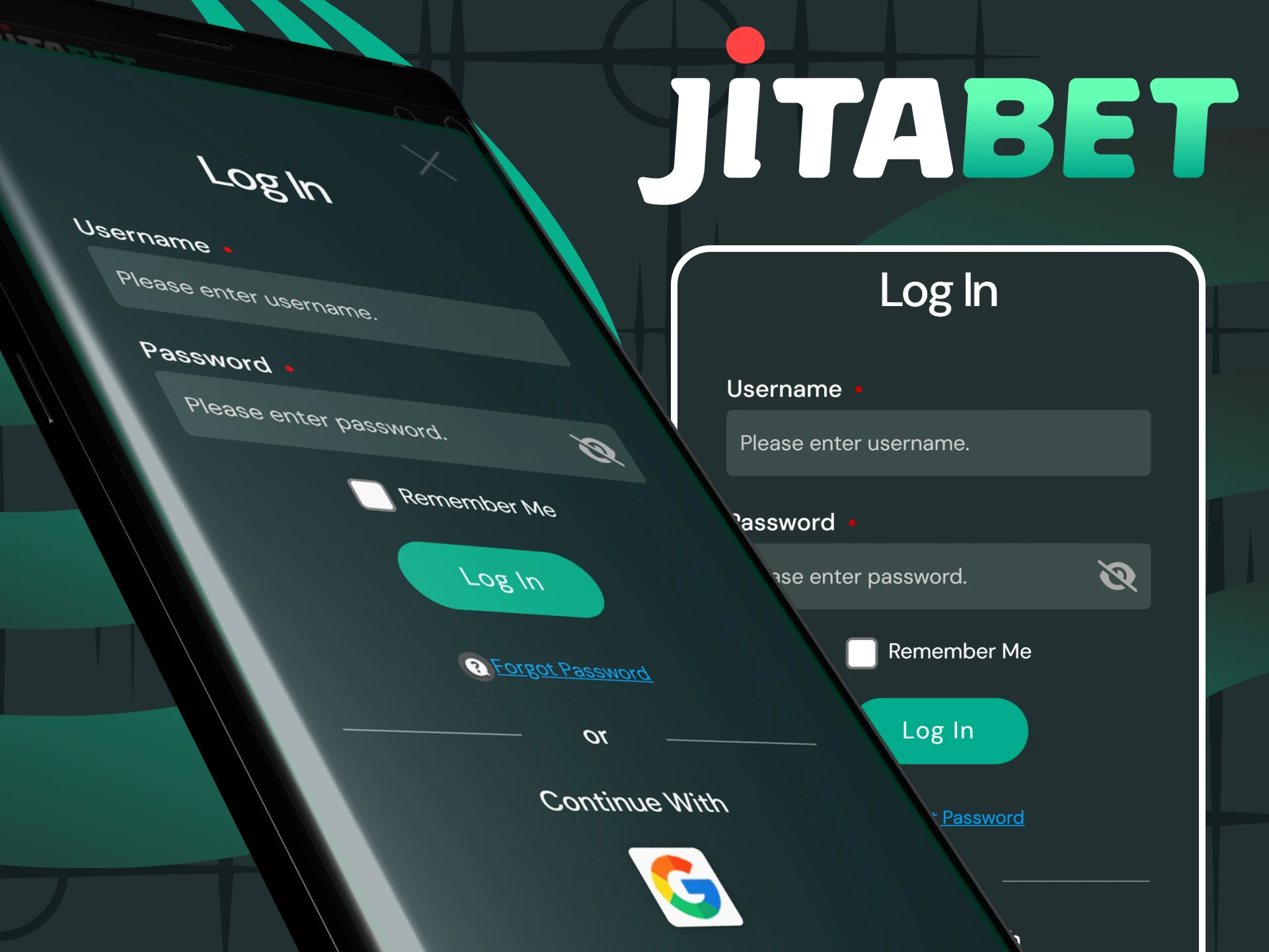 Use the Jitabet app to log in to your account.