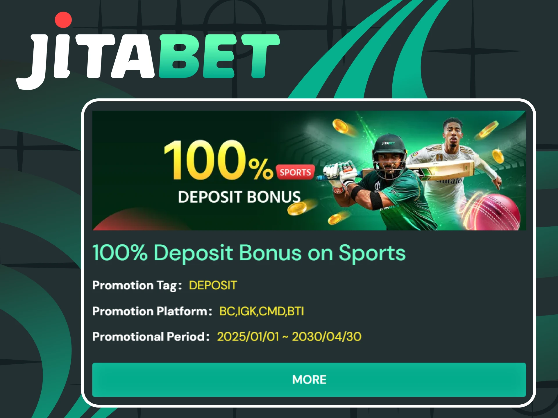 Get your welcome bonus for sports from Jitabet.