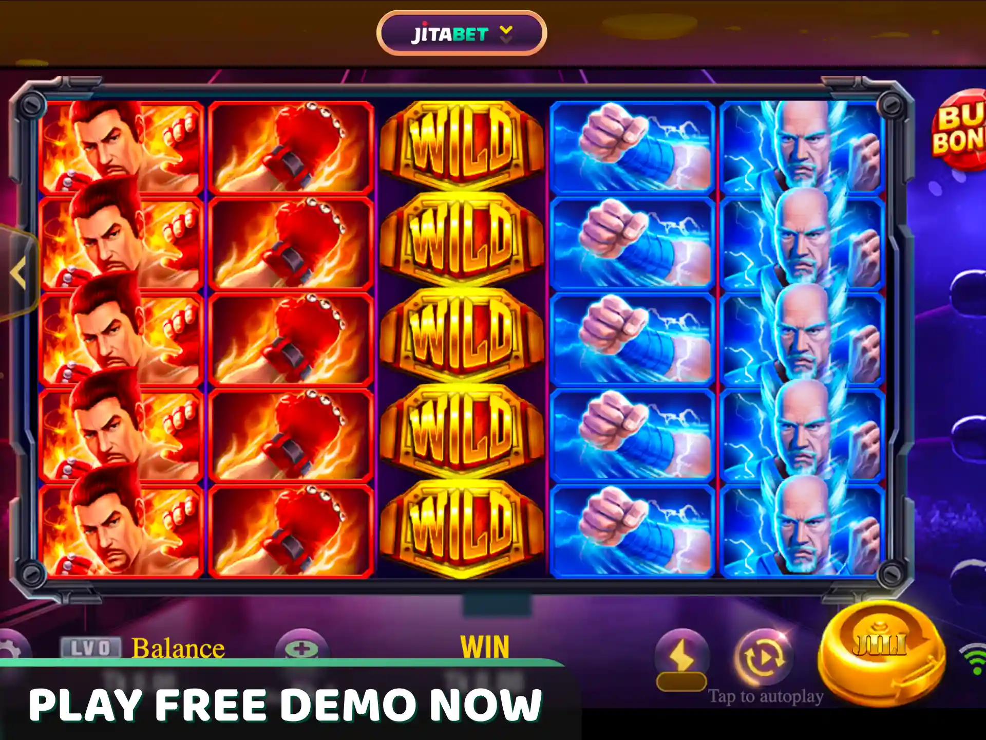 Practice your spinning tactics completely risk-free using Boxing King demo mode: play for free.