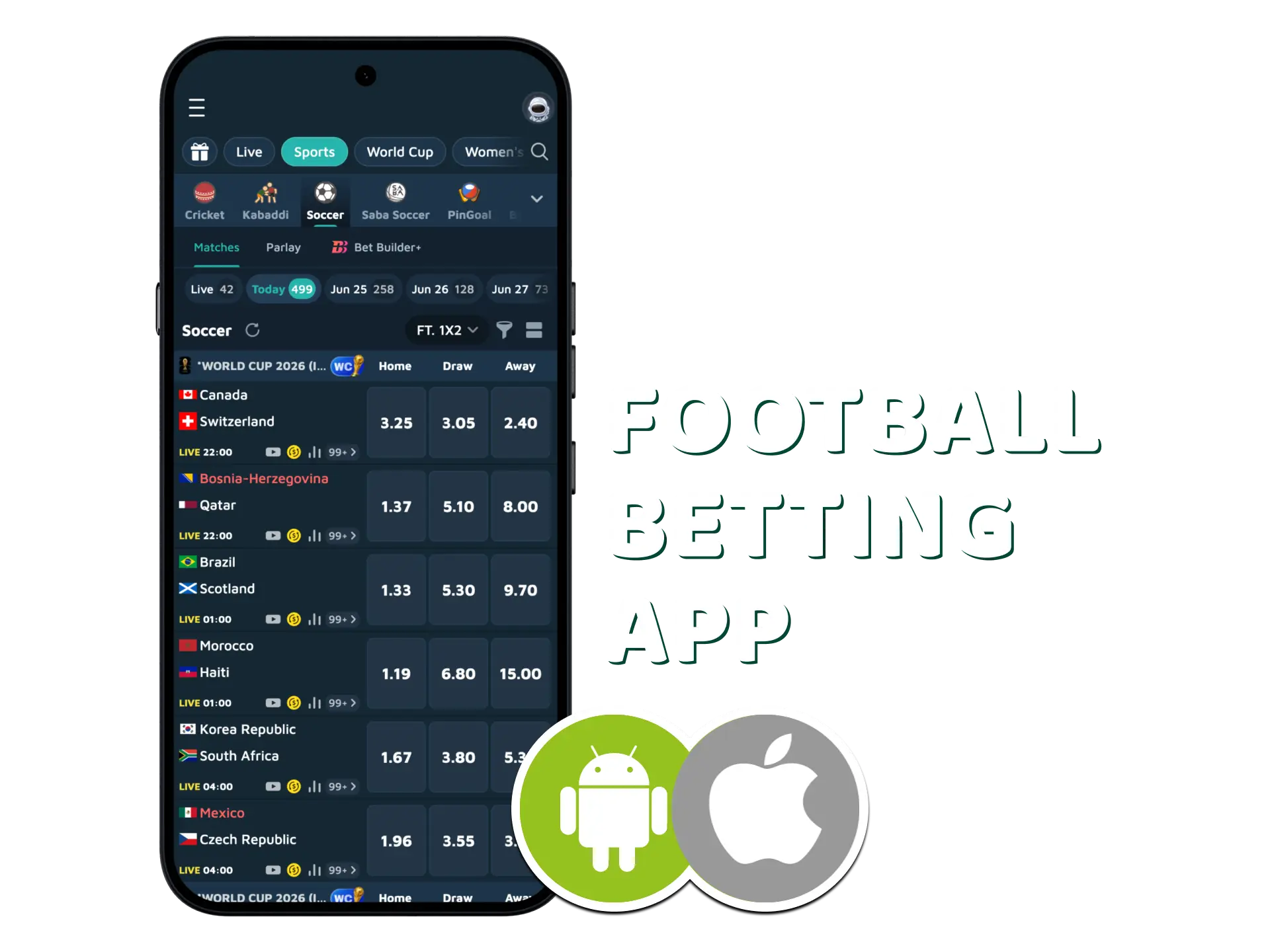 Download the dedicated mobile application to enjoy wagering on the Jitabet football app.
