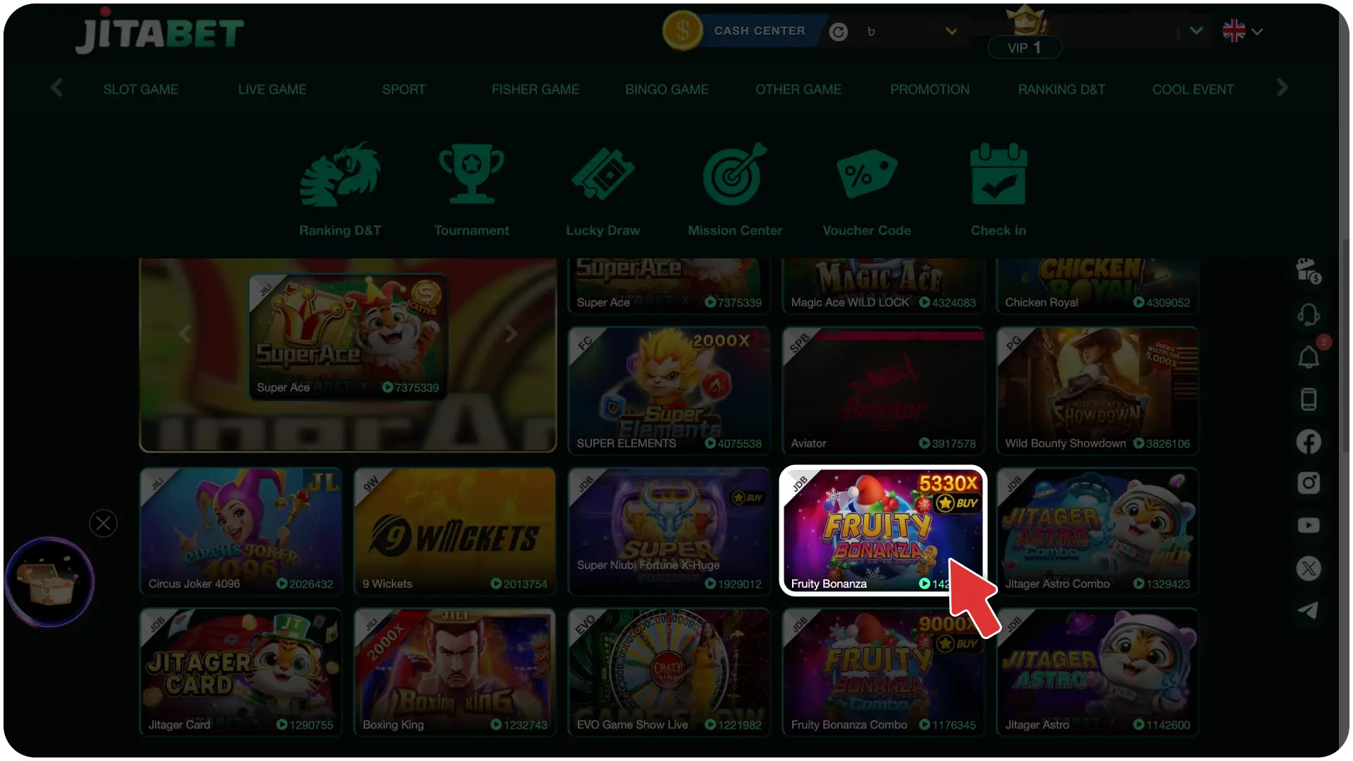Open the vibrant virtual slot library to launch Fruity Bonanza instantly on Jitabet.